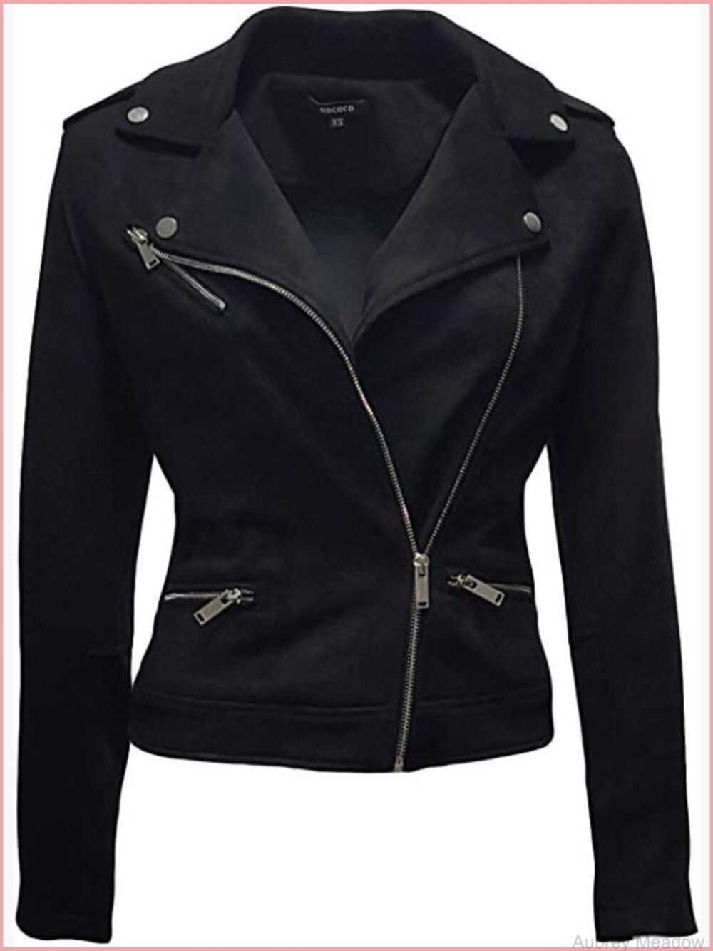 Faux Suede Zipper Up Jacket Long Sleeve Casual Trench Coat